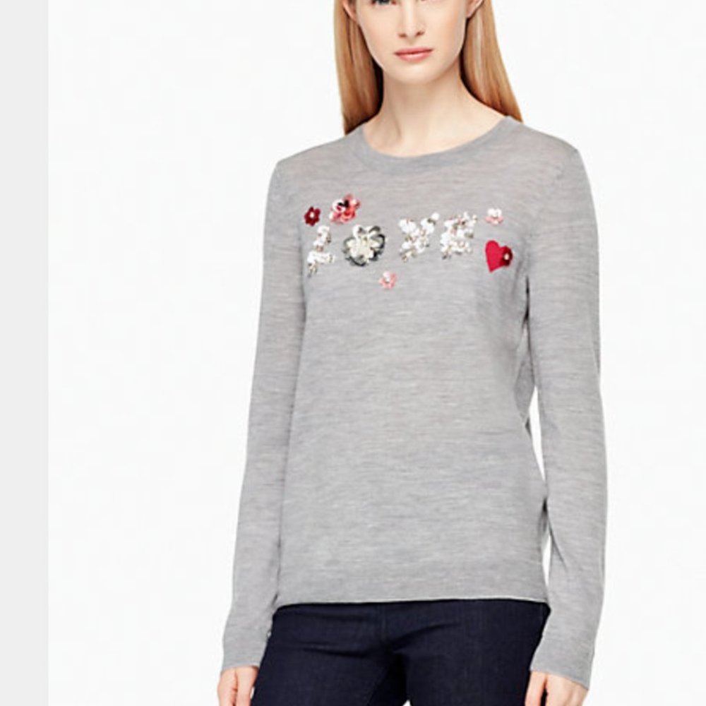 Kate Spade Embellished "Love" sweater